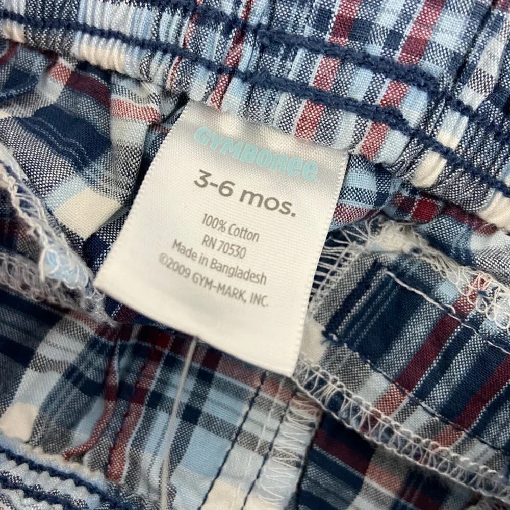 Gymboree Boys Plaid‎ Cargo Shorts 3-6M NWT